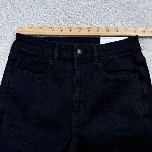 American Eagle Next Level Stretch Highest Rise Jegging Black 6 Long NEW - Picture 10 of 13